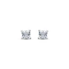 Pendientes plata circonita cuadrada 8 mm hombre