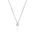 Colgante de oro blanco con diamante en garra 