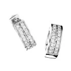 Pendientes criollas oro blanco con diamantes