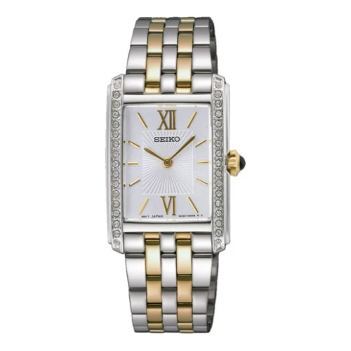 Reloj Seiko SWR093P1 rectangular bicolor mujer