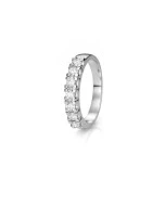 Anillo sortija media alianza con diamantes de compromiso