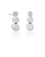 Pendientes tres diamantes oro blanco classic